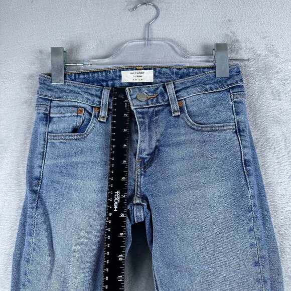 Levi's 711 Skinny Jeans Womens Size W24X30L Altered Low Rise Light Wash Blue - Picture 8 of 12